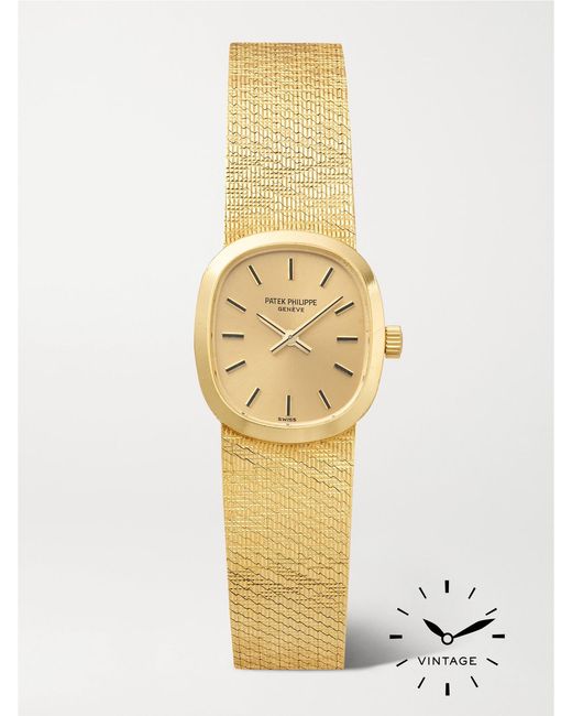 KEEPER VINTAGE Metallic Patek Philippe Vintage 1970S Ellipse Hand-Wound 20Mm 18-Karat Watch