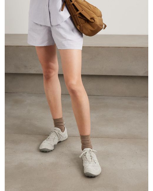 New Balance White Mt10 Suede-Trimmed Mesh Sneakers
