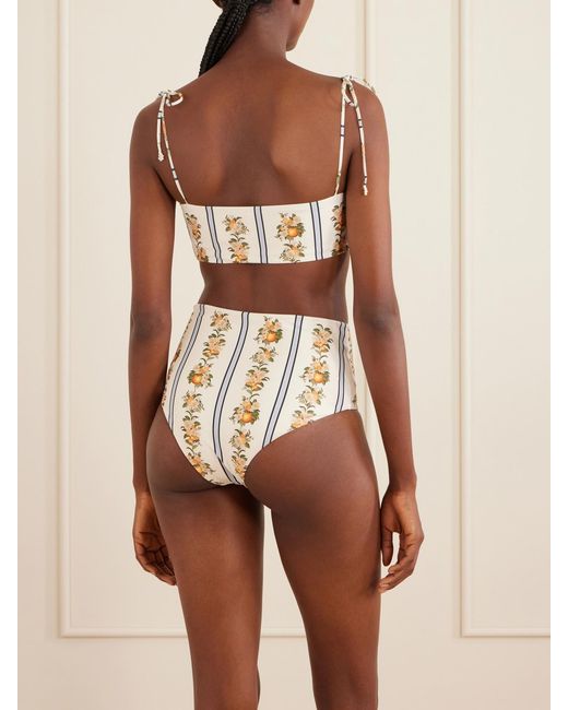 Agua Bendita White Valle Printed Stretch Recycled Bikini Briefs