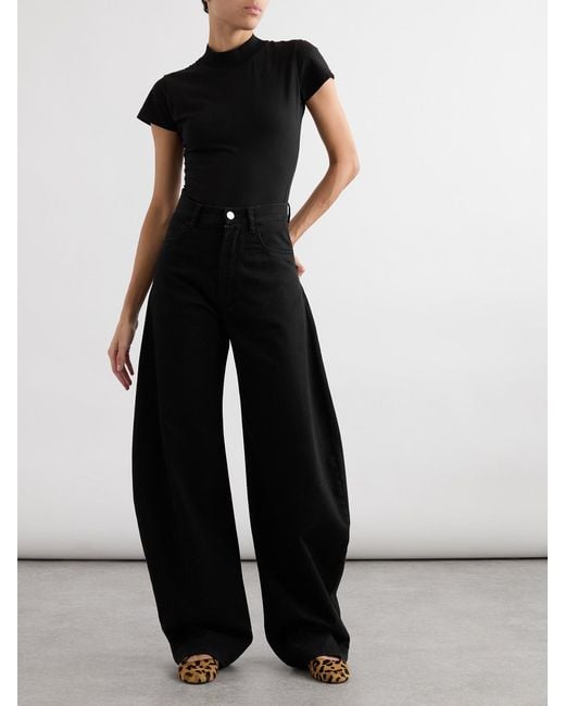 Alaïa Black Embroidered Stretch-Cotton Jersey Bodysuit