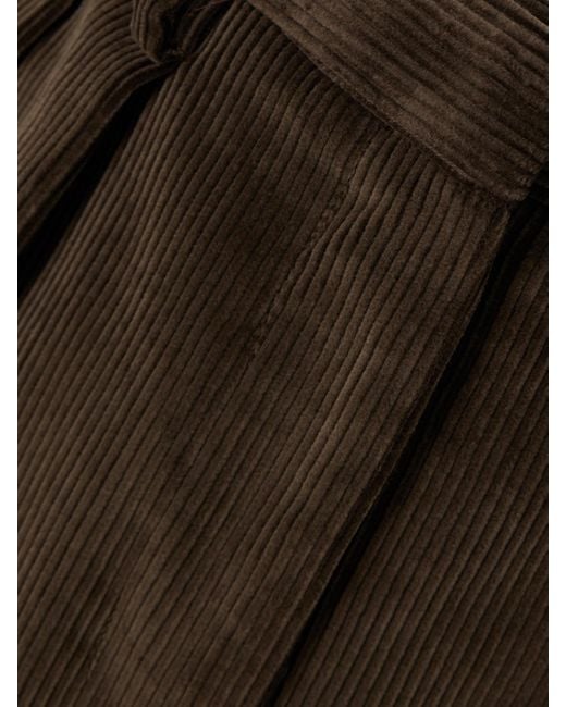 Altuzarra Brown Emmett Pleated Cotton-Corduroy Tapered Pants