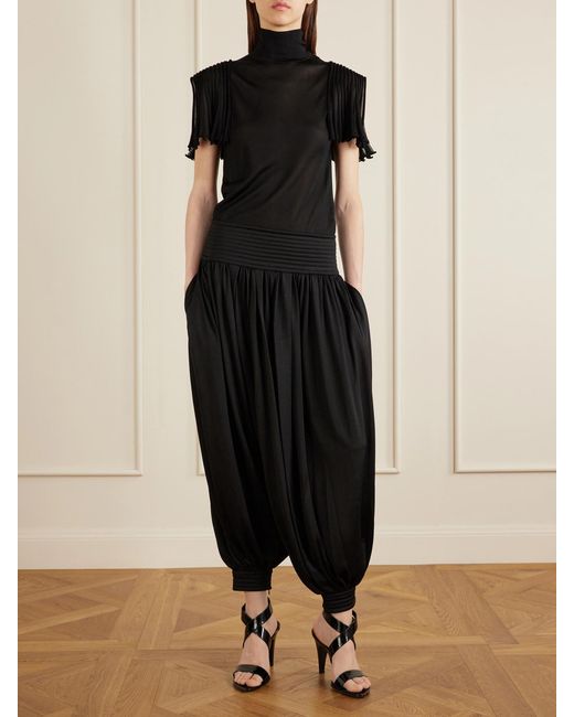 Alaïa Black Cropped Jersey Top