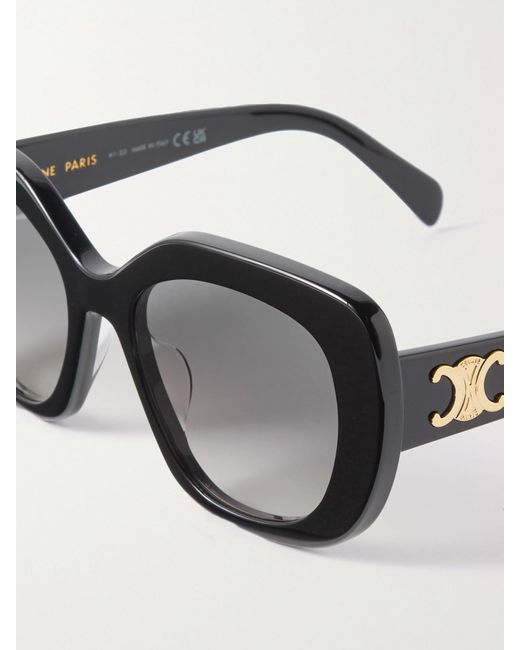 Céline Black Oversized Cat-Eye Acetate Sunglasses