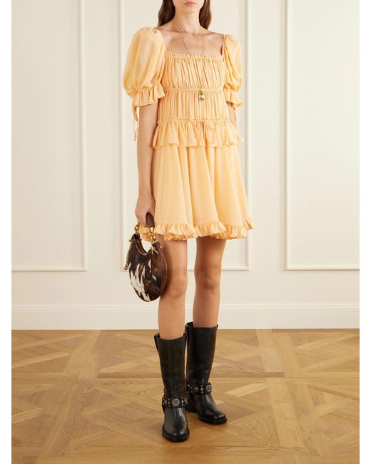 Chloé Brown Banana Leather-Trimmed Calf Hair Shoulder Bag