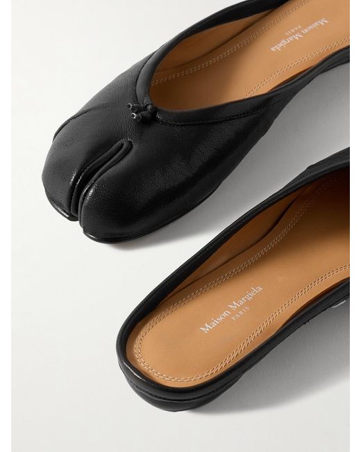 Maison Margiela White Tabi Slippers Mit Geteilter Kappe Aus Leder