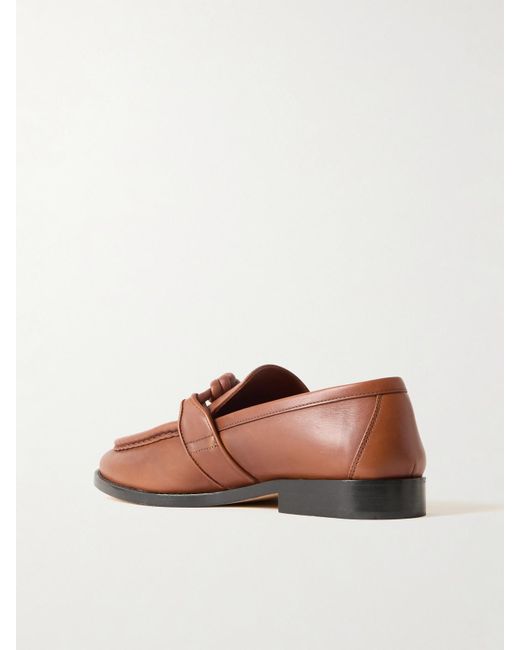 Bottega Veneta Brown Astaire Knotted Leather Loafers