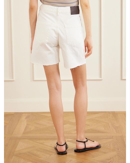 Kallmeyer White Elias Skate Organic-Cotton Denim Shorts