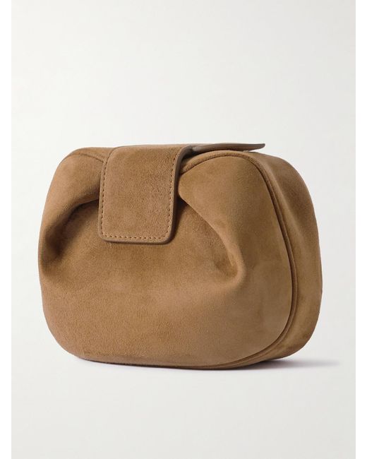 Gabriela Hearst Brown Soft Demi Suede Clutch