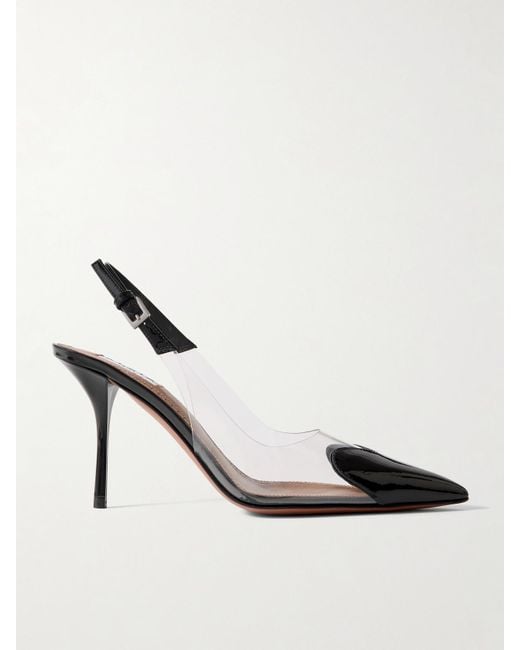 Alaïa White Le Cœur Patent-Leather And Pvc Slingback Pumps