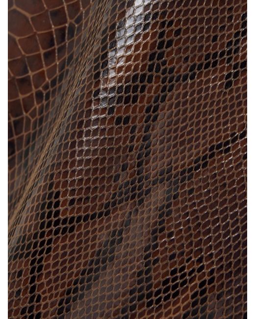 Dodo Bar Or Brown Alex Snake-Effect Leather Midi Skirt