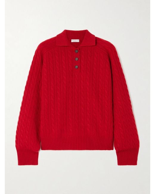 Brunello Cucinelli Red Pullover Aus Kaschmir