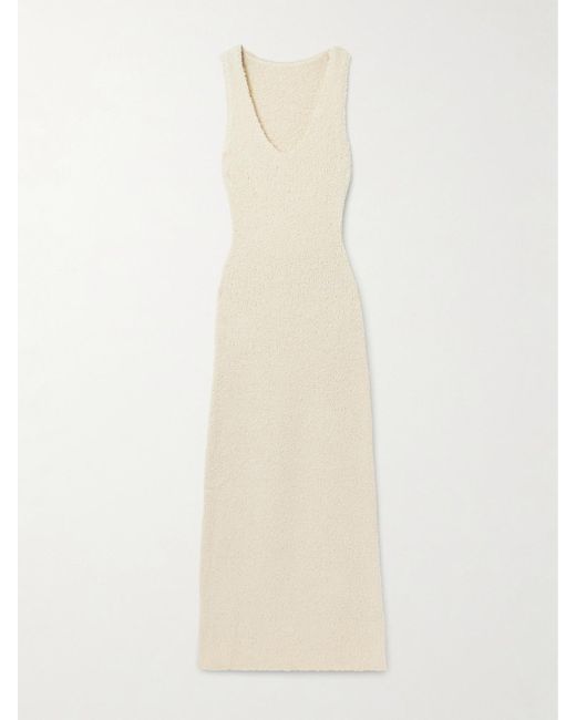 Sir White Tropicana Cotton-Blend Bouclé Maxi Dress