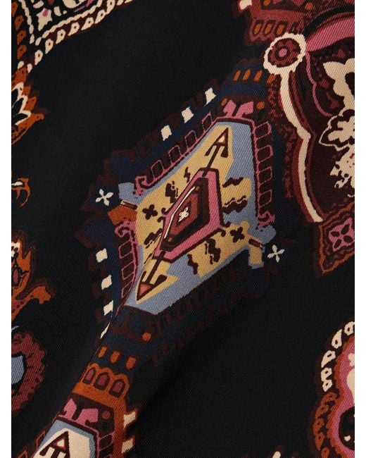 Cara Cara Black Suzie Stehkragenoberteil Aus Bedrucktem Stretch-Jersey