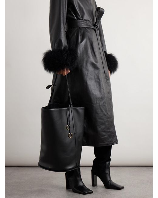 Alaïa Black Hip Large Leather Bucket Bag