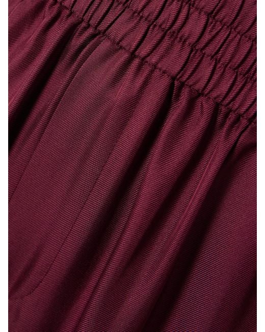 Lisa Yang Purple Jogginghose Mit Weitem Bein Aus Seiden-Twill