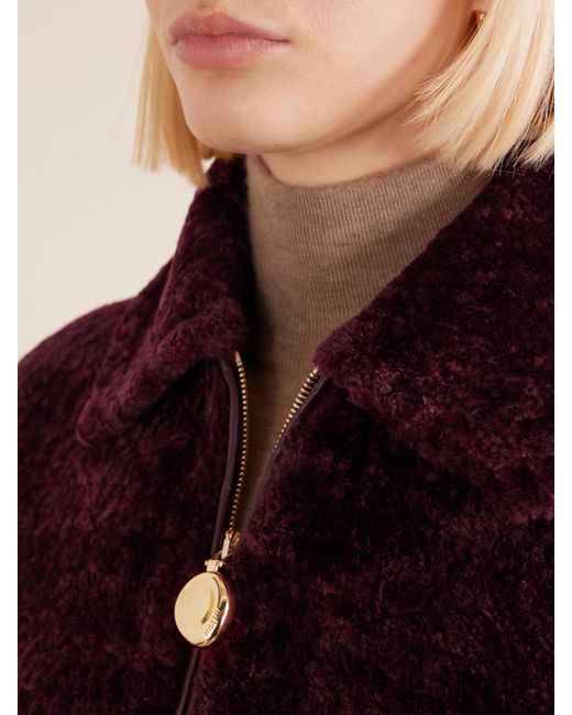 Joseph Red Shearling Bomber Jacket