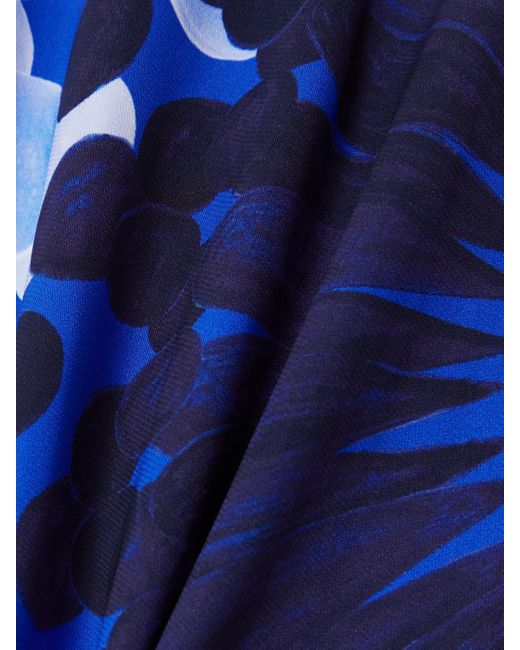 Themis Z Blue Nefeli Floral-Print Crepe Shorts