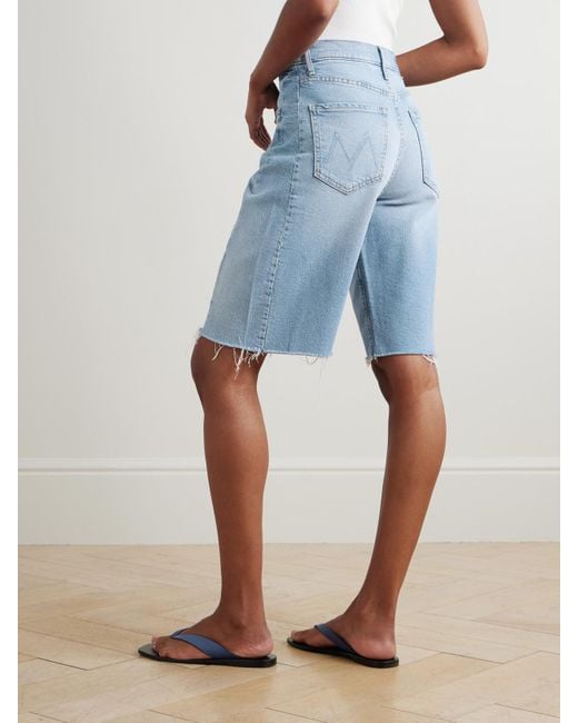 Mother Blue The Half Pipe Bermuda Fray Jeansshorts