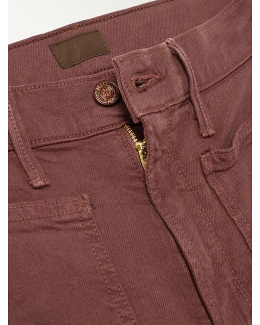 Mother Purple The Patch Pocket Undercover Sneak High-Rise Wide-Leg Jeans