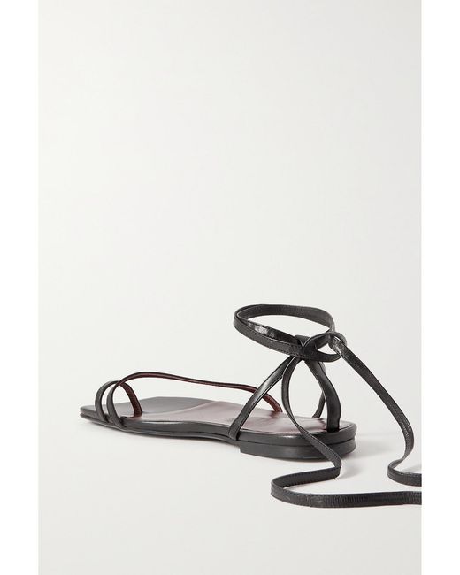 Staud Black Nicola Tie-Detailed Leather Sandals