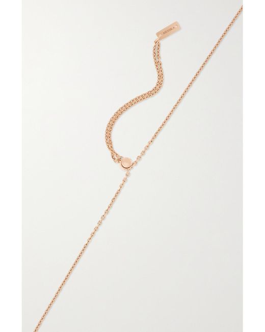 Messika Natural Lucky Move 18-Karat Rose, Mother-Of-Pearl And Diamond Necklace