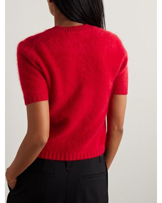 Kallmeyer Red Veda Brushed-Cashmere Sweater