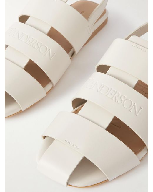 J.W. Anderson Natural Fisherman Embossed Leather Sandals