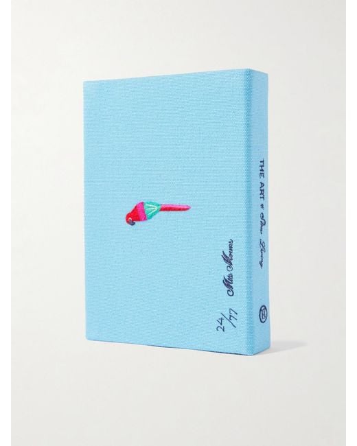 Olympia Le-Tan Blue Mlle Mouns The Art Of Slow Living Embroidered Appliquéd Canvas Clutch