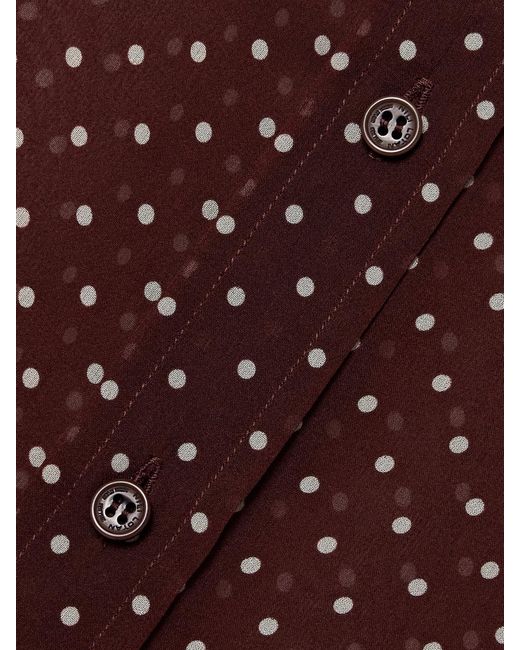 Nili Lotan Red Gaia Polka-Dot Silk Crepe De Chine Shirt