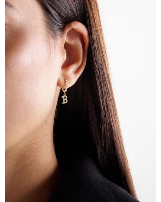 Anita Ko Natural Initial Huggie 18-Karat Diamond Single Earring
