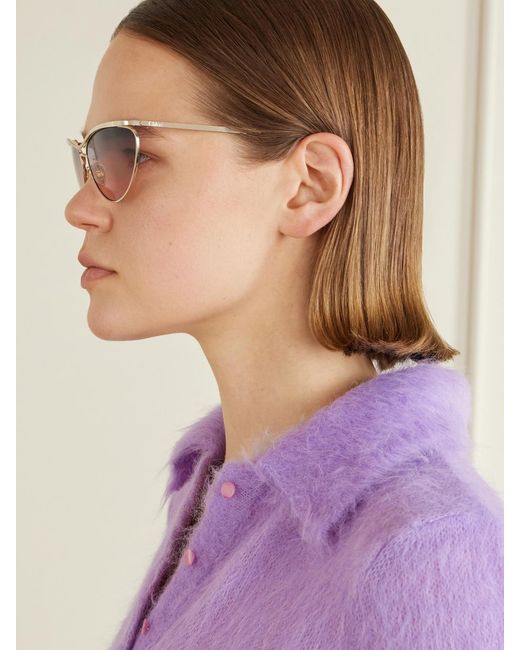 Chloé Pink Aviator-Style-Tone Sunglasses