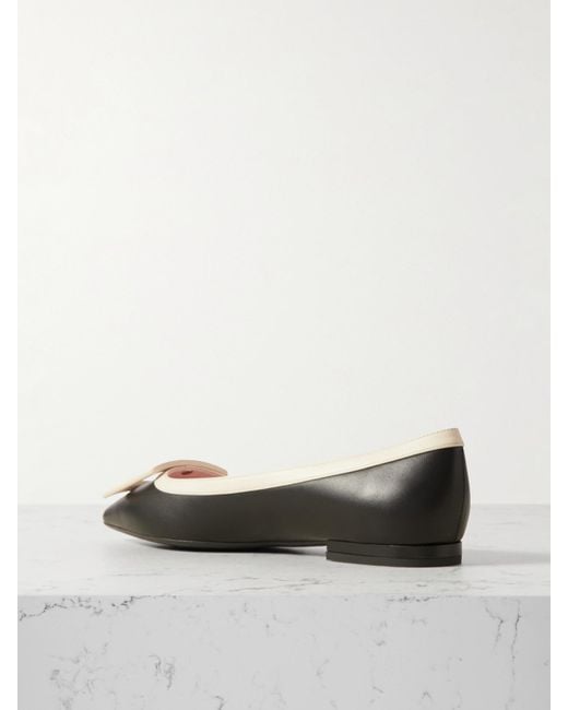 Roger Vivier Black Gommettine Buckled Patent-Leather Ballet Flats