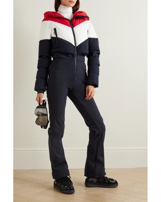 Fusalp Blue Kira Softshell Quilted Color-Block Ski Suit