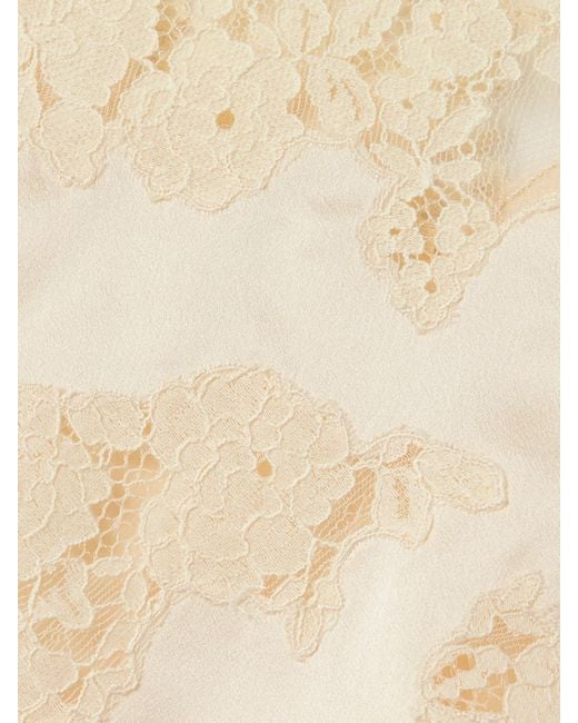 Doen Natural Viviane Lace-Trimmed Silk-Satin Top