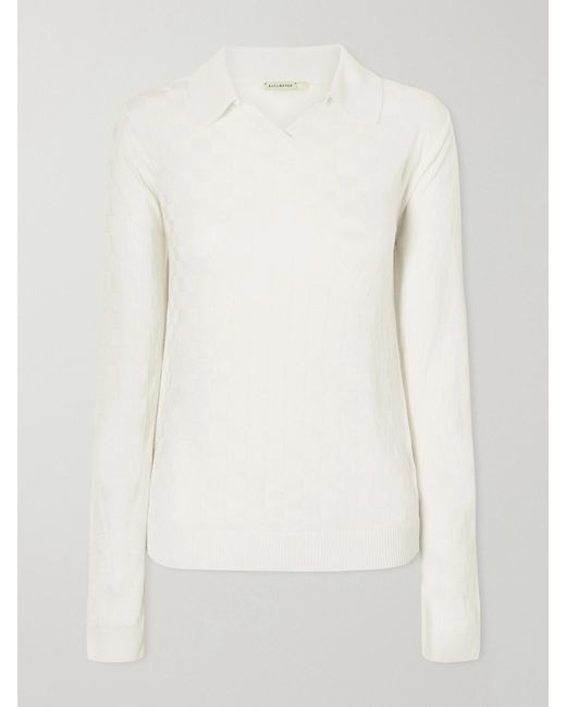 Kallmeyer White Caleb Knitted Polo Sweater