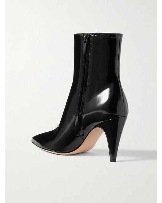 Gianvito Rossi Black Amelia 80 Glossed-Leather Ankle Boots