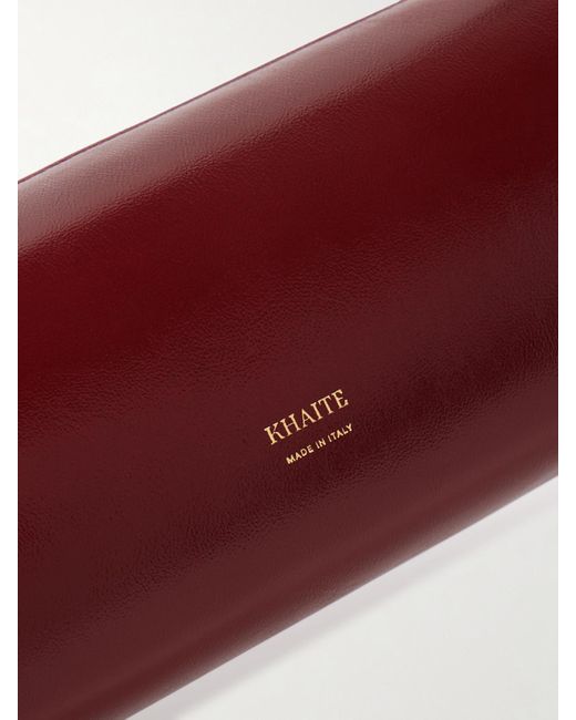 Khaite Red Kye Glossed-Leather Shoulder Bag