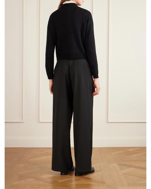 Allude Black Net Sustain Wool And Cashmere-Blend Sweater