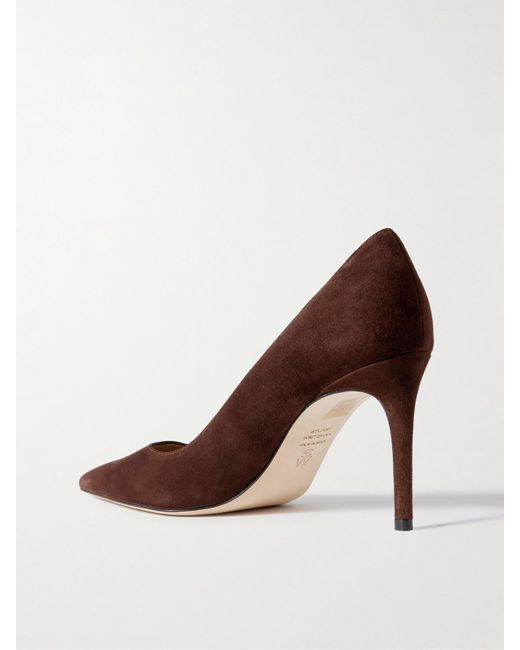 Stuart Weitzman Brown Stuart Power Suede Pumps
