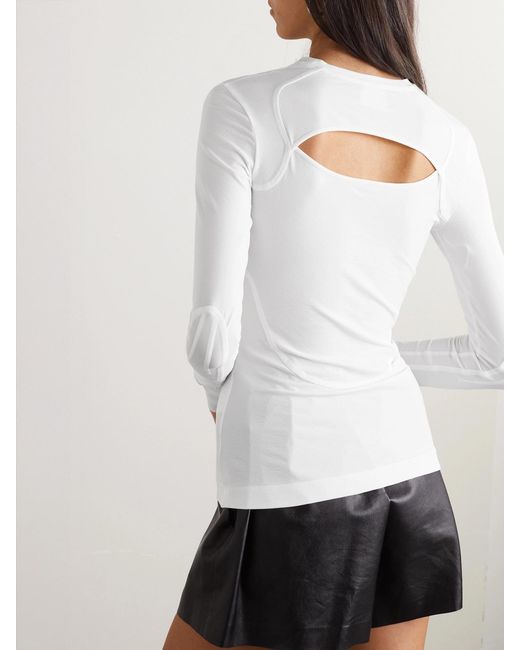 Givenchy White Cutout Stretch-Jersey Top