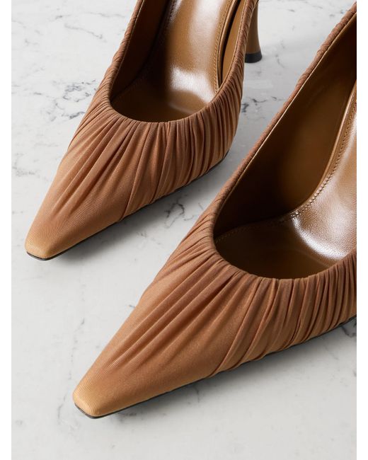 Escarpins En Tulle Froncé Emmanuelle Saint Laurent en coloris White
