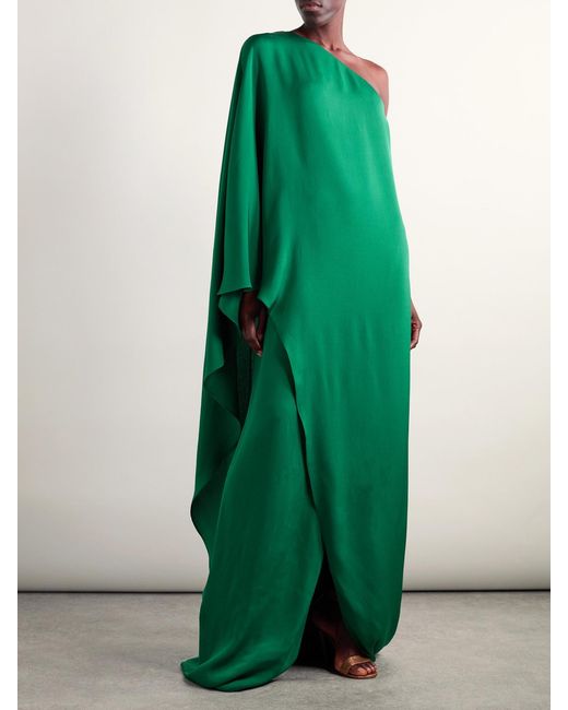 Tom Ford Green Asymmetric One-Shoulder Crepe Dress