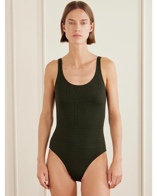 Totême Black Monogram Swimsuit