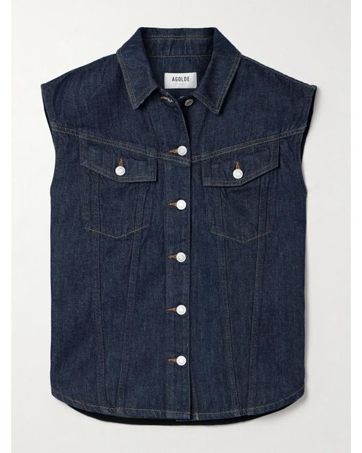 Agolde Blue Evan Organic Denim Vest