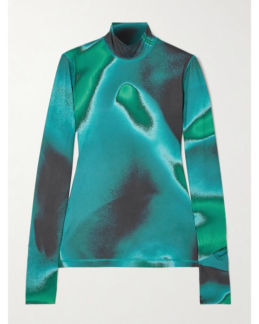 Aztech Mountain Green Next To Skin Printed Stretch-Jersey Turtleneck Base Layer