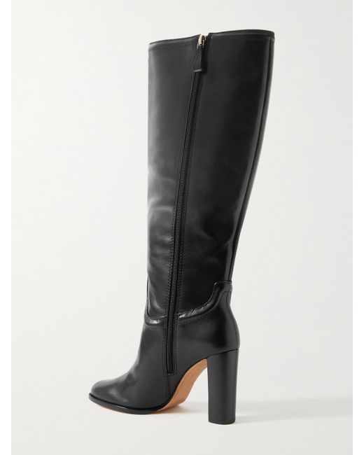 Alexandre Birman Black Lauren Leather Knee Boots