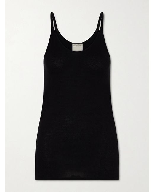 Calvin Klein Black Alicia Cotton-Blend Jersey Tank Top