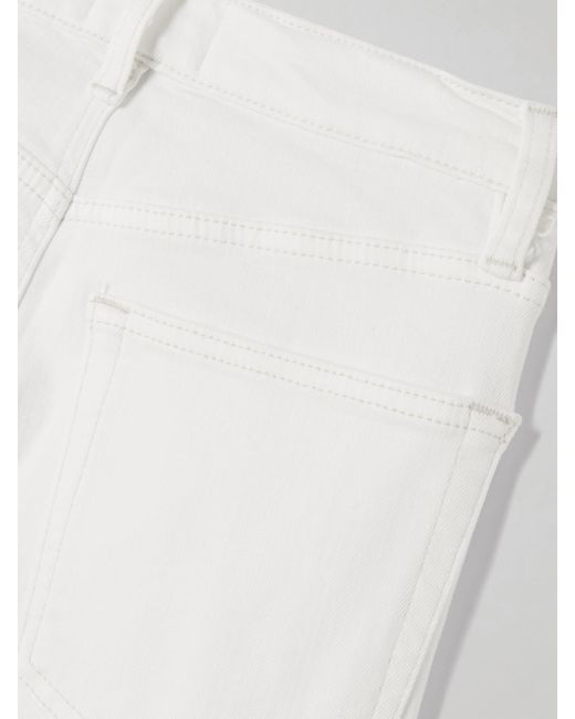 FRAME White The Pencil Verkürzte, Hoch Sitzende Jeans Mit Schmalem Bein