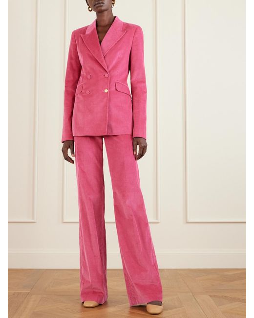 Gabriela Hearst Pink Angela Cotton-Corduroy Blazer