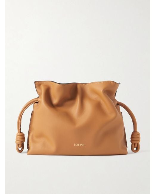 Loewe Brown Flamenco Mini Leather Clutch